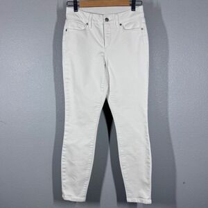 Soma Womens White Denim Skinny Jeans Size Small Stretch 5-Pocket Slim Fit Pants